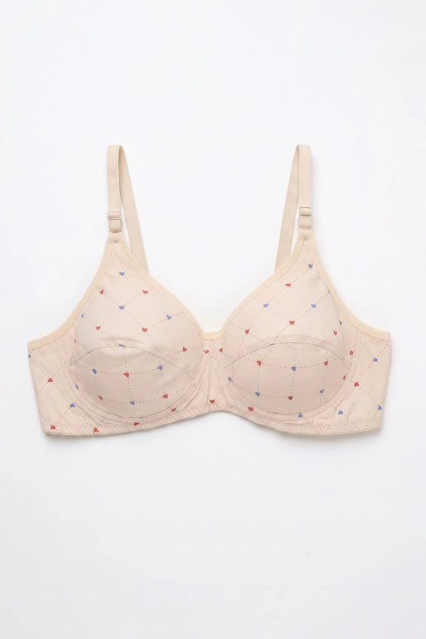 AMG Women's Heart Stretchable Bra (Pack of Three) for Women
