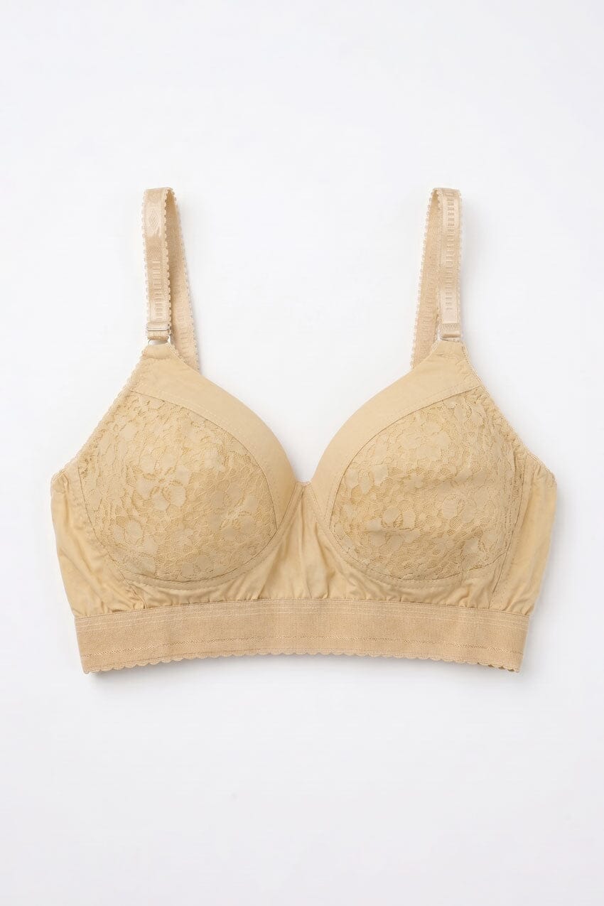 Rubi Floral Lace Cotton Bra for Women – Pack of Three | Soft, Breathable & Comfortable Fit
