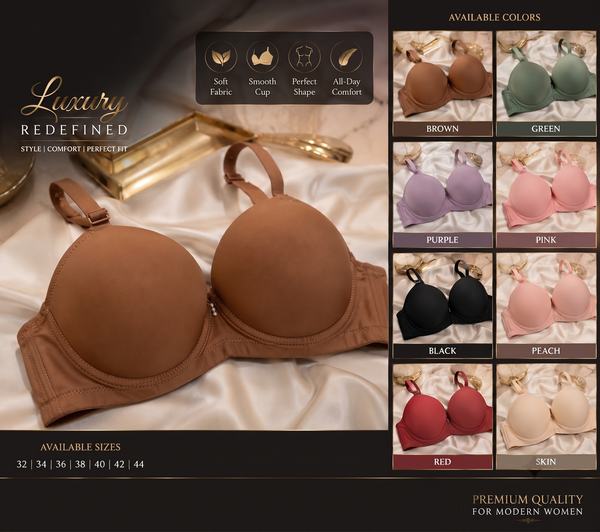 Luxury Redefined: Seamless Padded Bra Collection - All-Day Comfort in Multiple Colors ( PACK OF THREE )