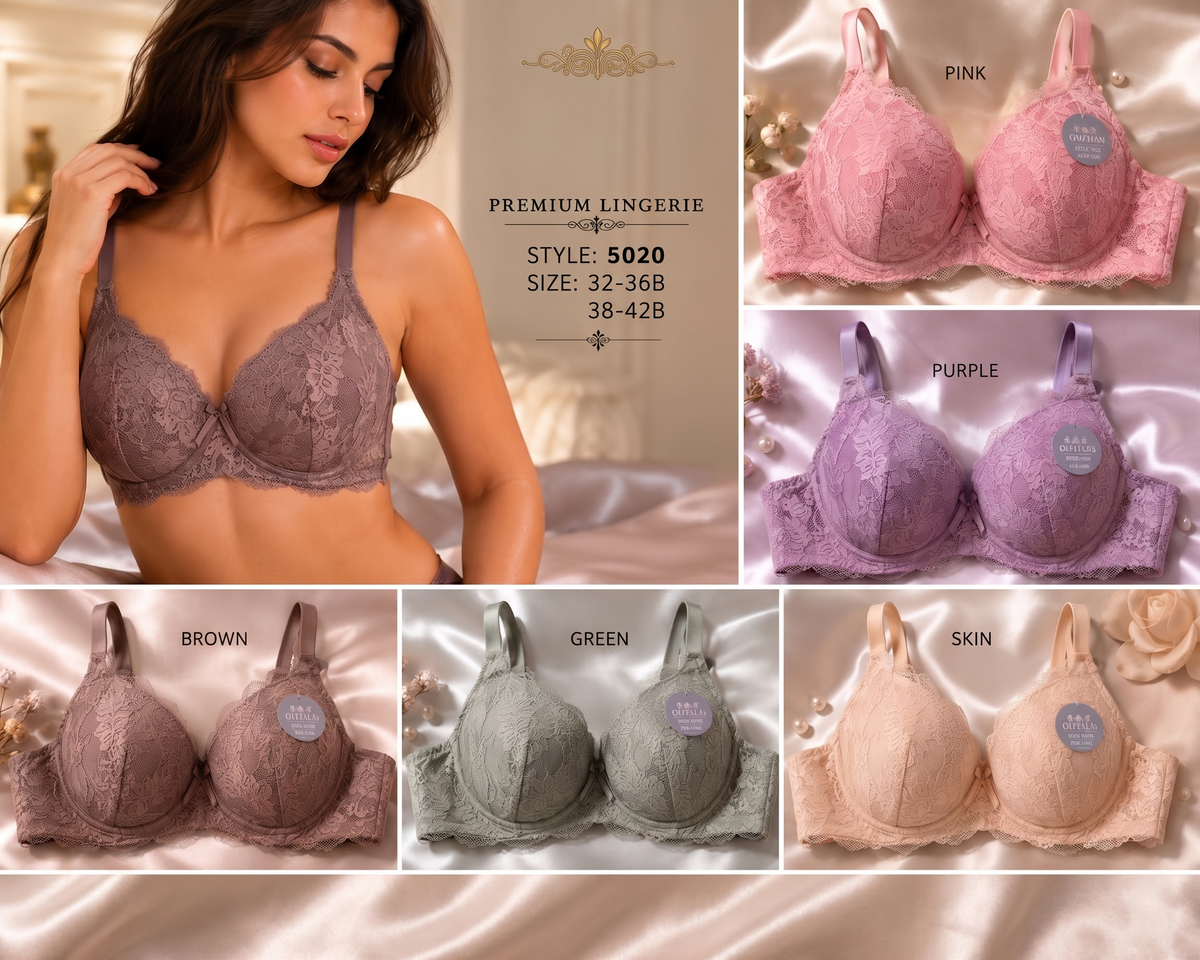 Premium Floral Lace Underwire Bra | Full Coverage Support ( PACK OF THREE )