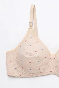 AMG Women's Heart Stretchable Bra (Pack of Three) for Women