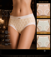 Women's Full Coverage Printed Stretch Briefs - Soft & Breathable Daily Comfort Panties ( PACK OF 3 )